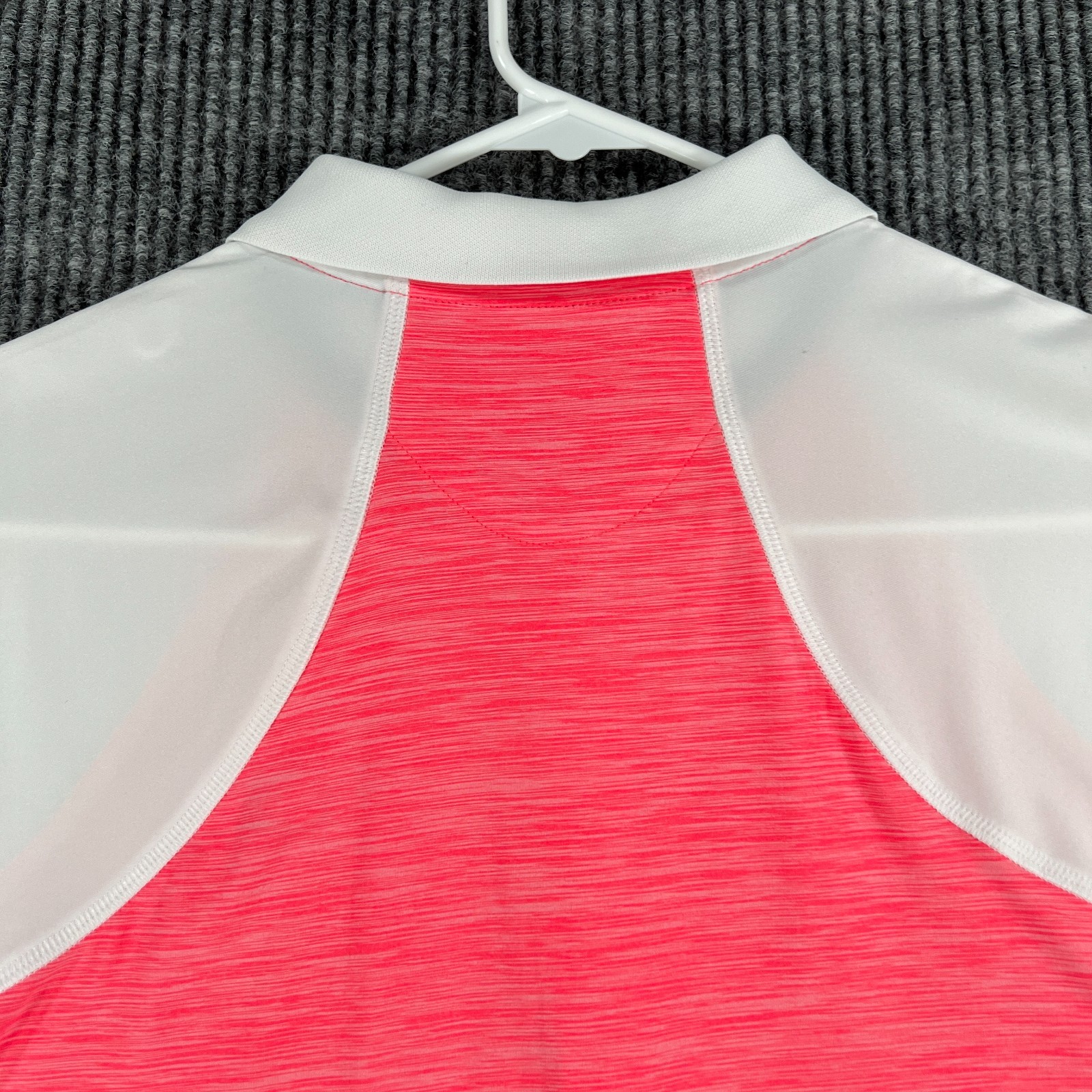 Magnolia Lane Tech Shirt Womens Medium Pink Short Sleeve Golf 1/4 Zip Masters