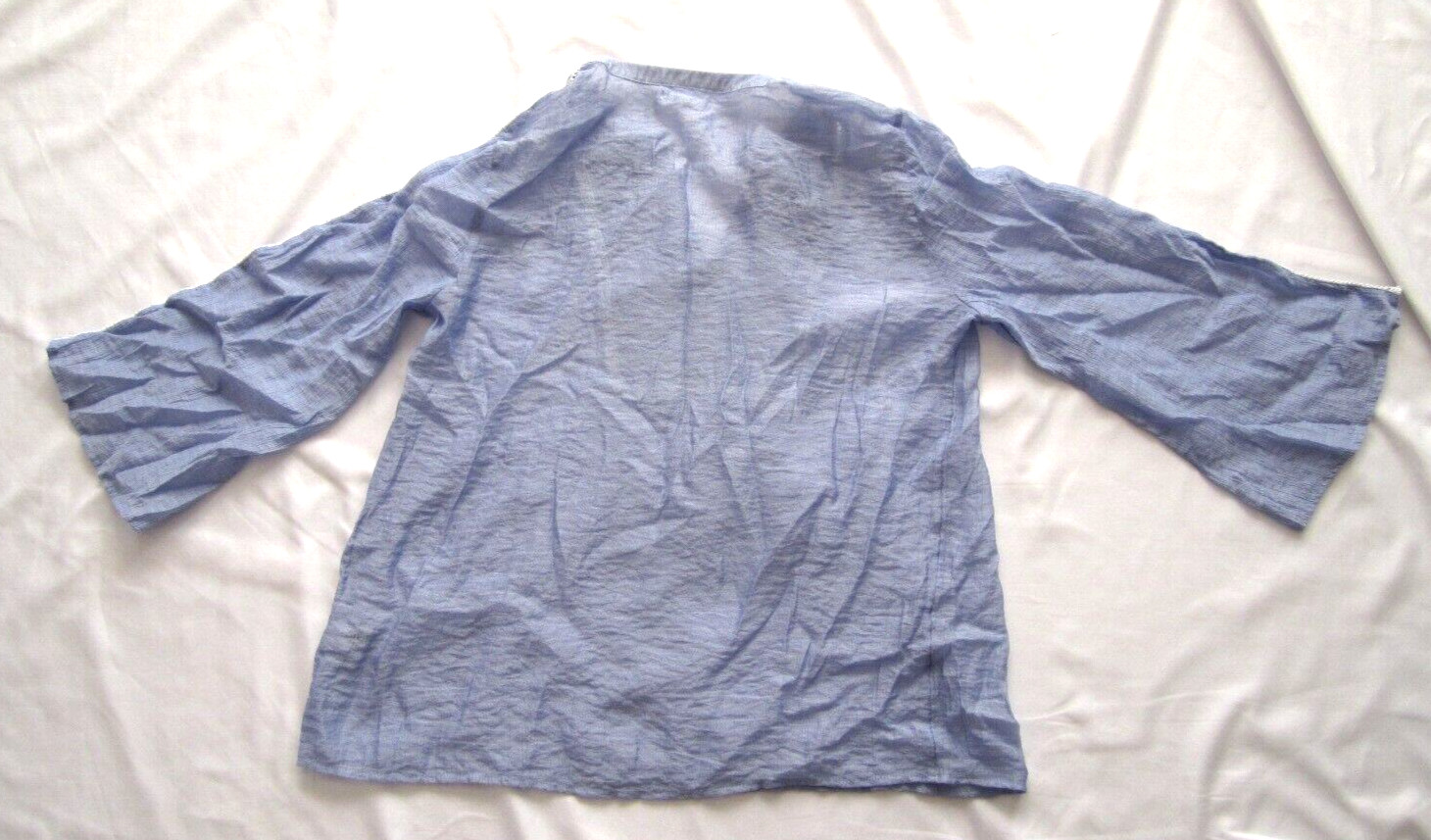 Women Maurices Floral Embroidered See Through Rayon/Nylon Blouse Sz L (WB78)