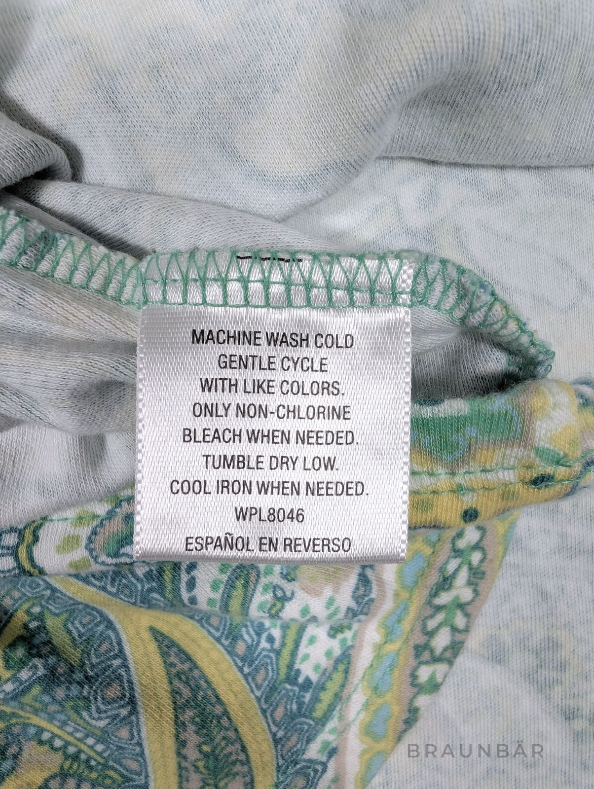Charter Club Pima Cotton Shirt Women’s XL Paisley Turquoise Green Luxury Soft Te