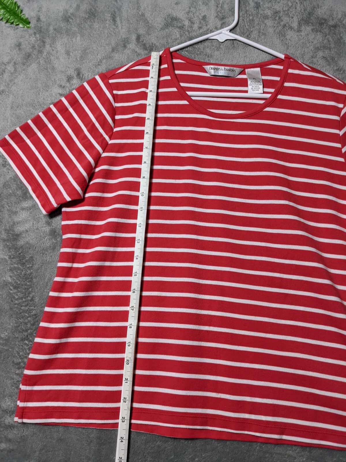 DRAPER’S & DAMON’S Women Knit T-Shirt Striped Multicolor Casual PETITE PL