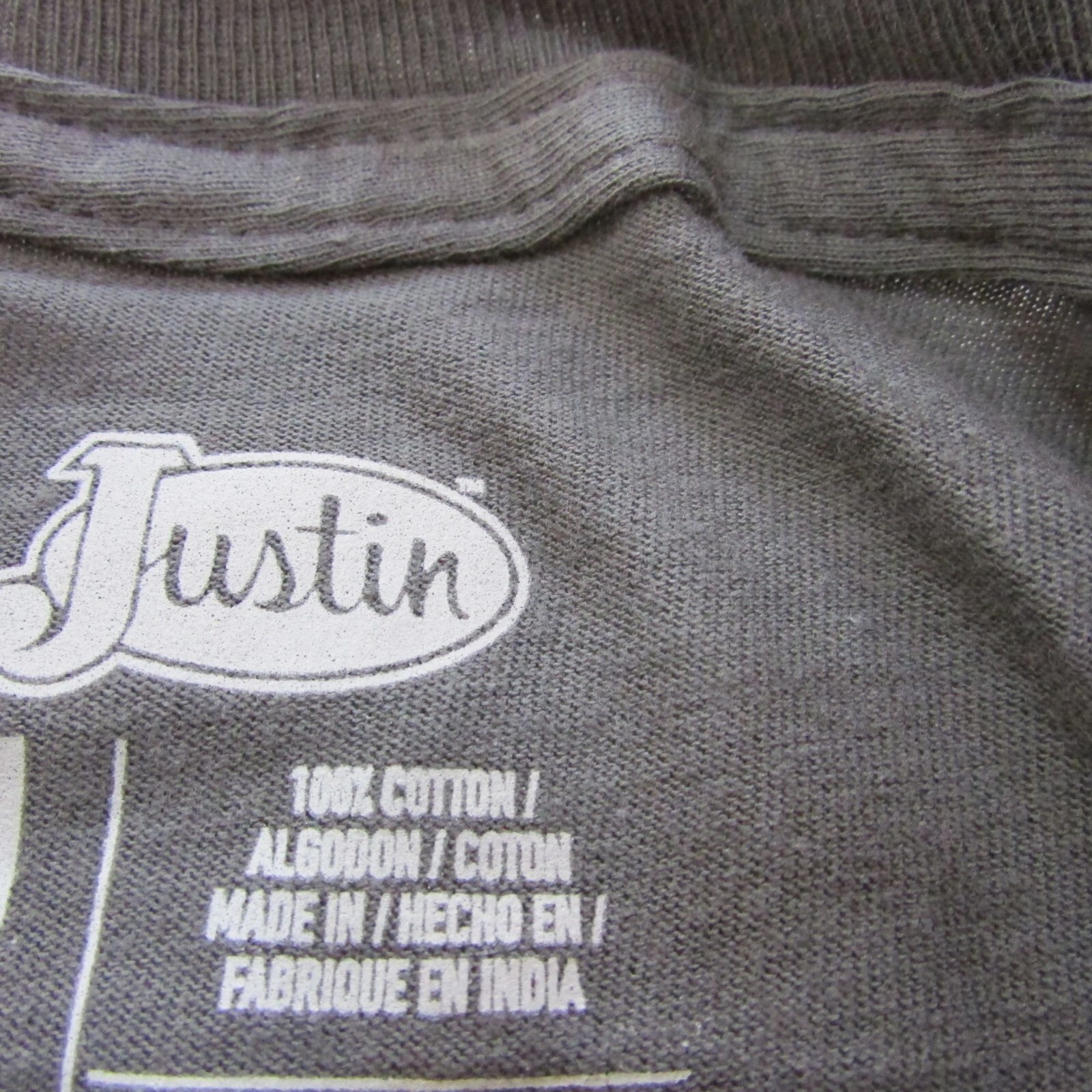 Justin Original Women’s Short Sleeve Logo Graphic T-Shirt – Charcoal