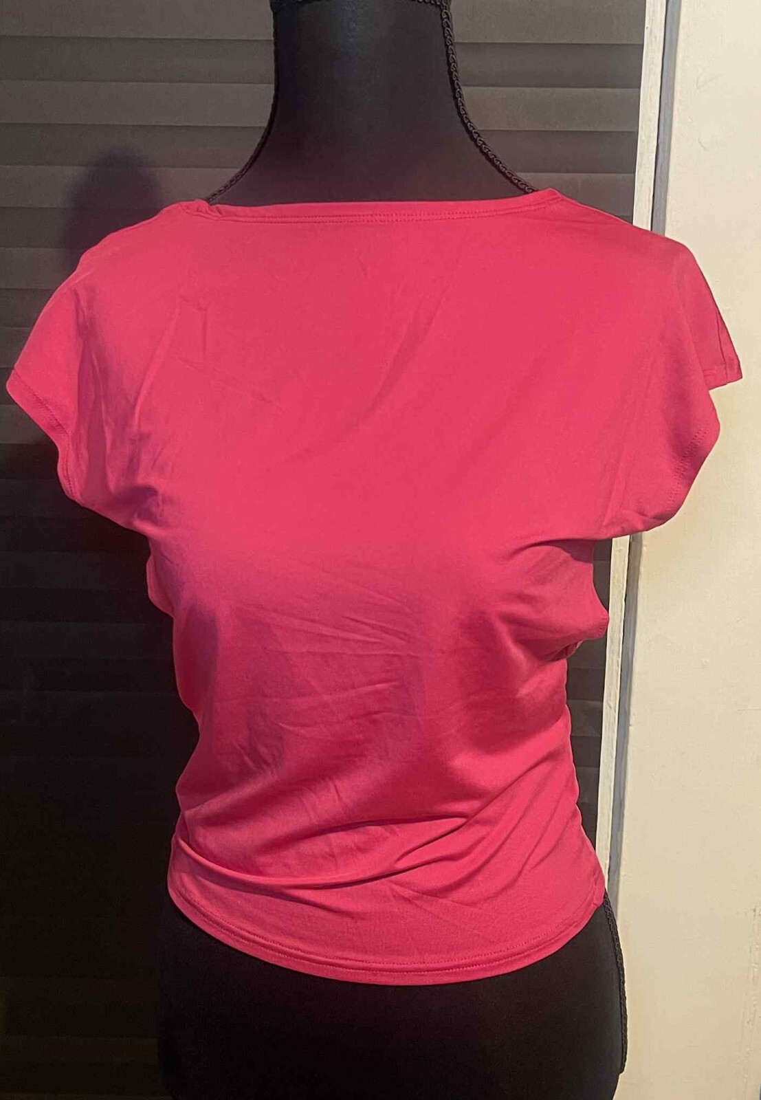 BUNDLE OF TWO BARE BACK WOMEN’S BLOUSES PINK & BLACK POLYESTER BLEND SIZE LARGE