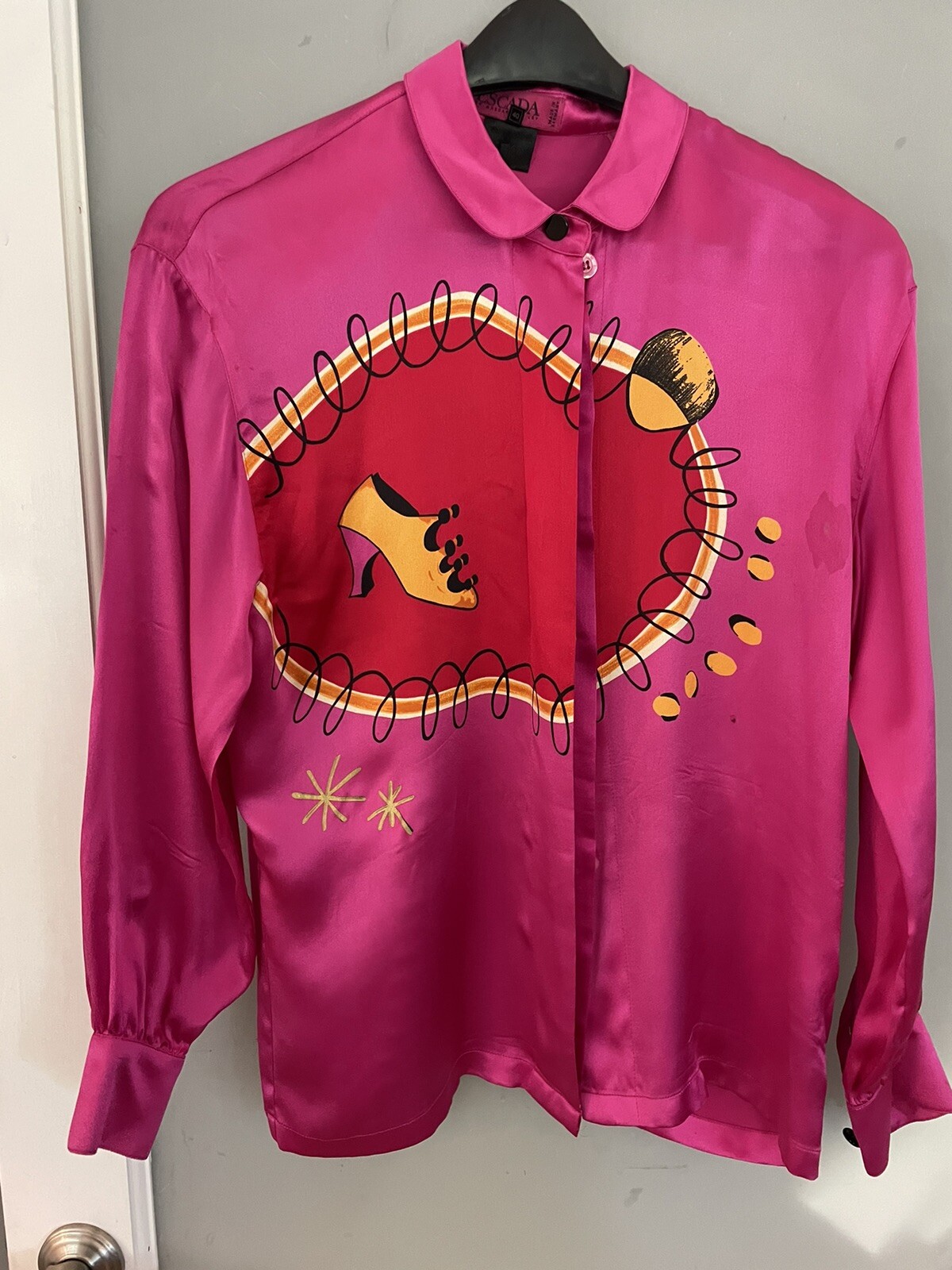 Vintage Escada Margaretha Ley 100% silk blouse Sz.40 *READ*