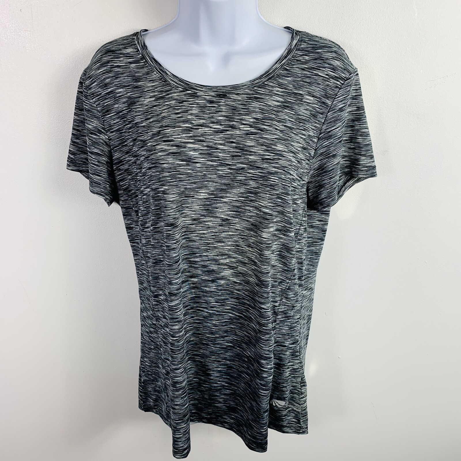 Marika Womens Athletic Top sz L Gray Everyday Basic Functional Gym Fitness Chic