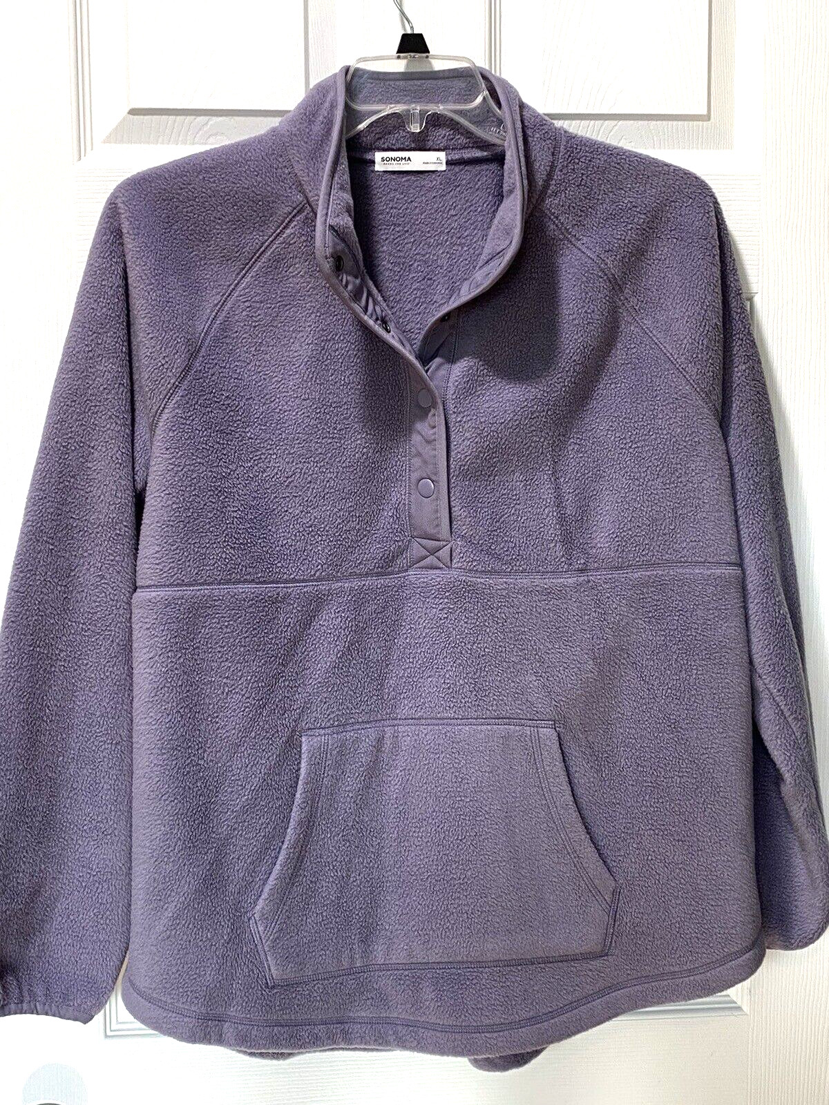 Sonoma Plush Top Long Sleeve Lavender Soft Polar Fleece Casual Work Size XL 