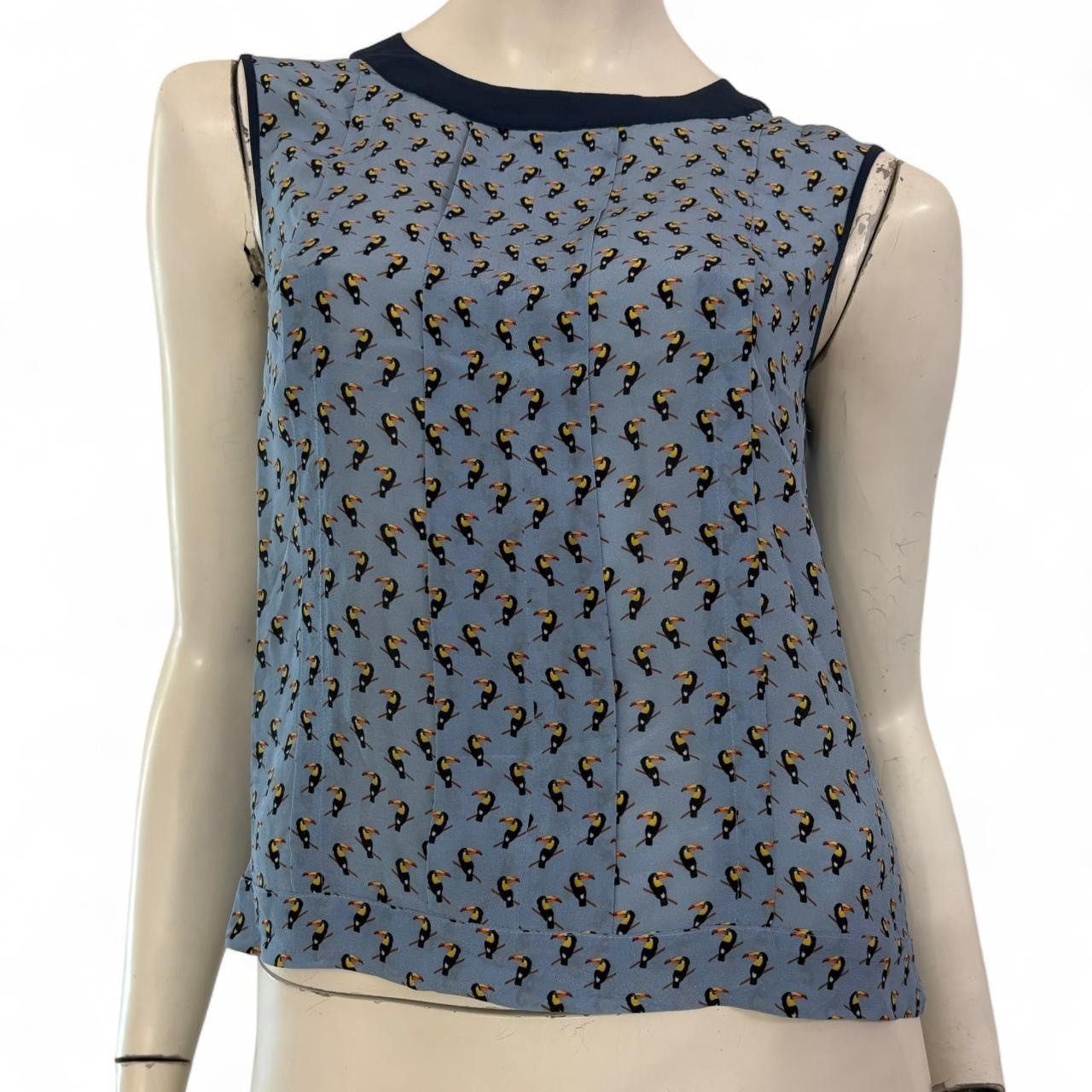 IBLUES blue blue tropical pattern toucans blouse jersey size IT 38 Silk Silk