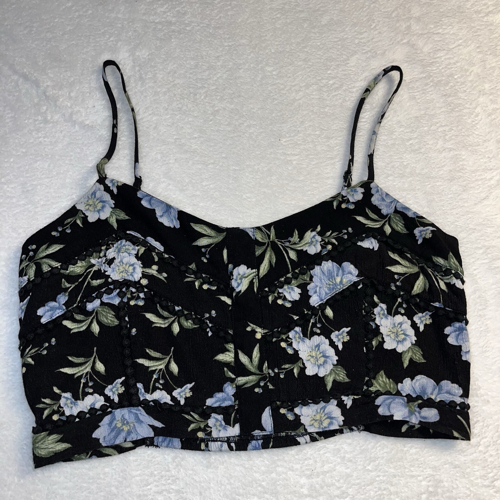 American Eagle Women’s Size Medium Halter Crop Floral Y2K Cottage Core Fairy