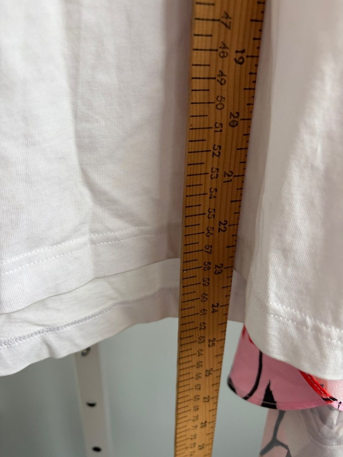 MSGM White Tee Red Logo Pink Floral Panel Size S/M