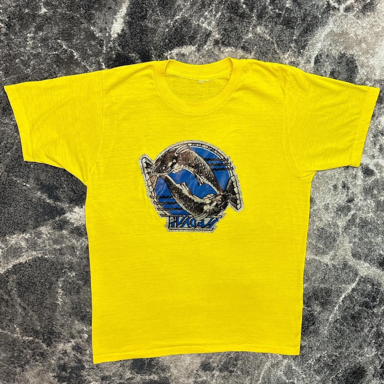Vintage Pisces Shirt Womens Small 70s Iron On Fish Zodiac Astrology Horoscope