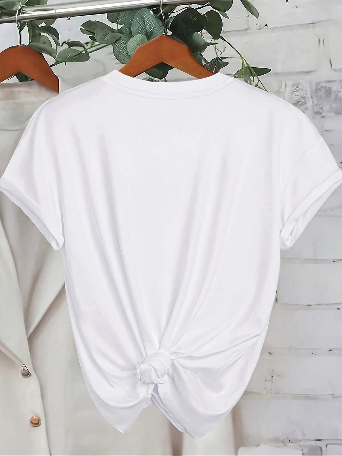 Womens Butterfly Print Soft Stretch T-Shirt Crew Neck Short Sleeve Casual Top ♪