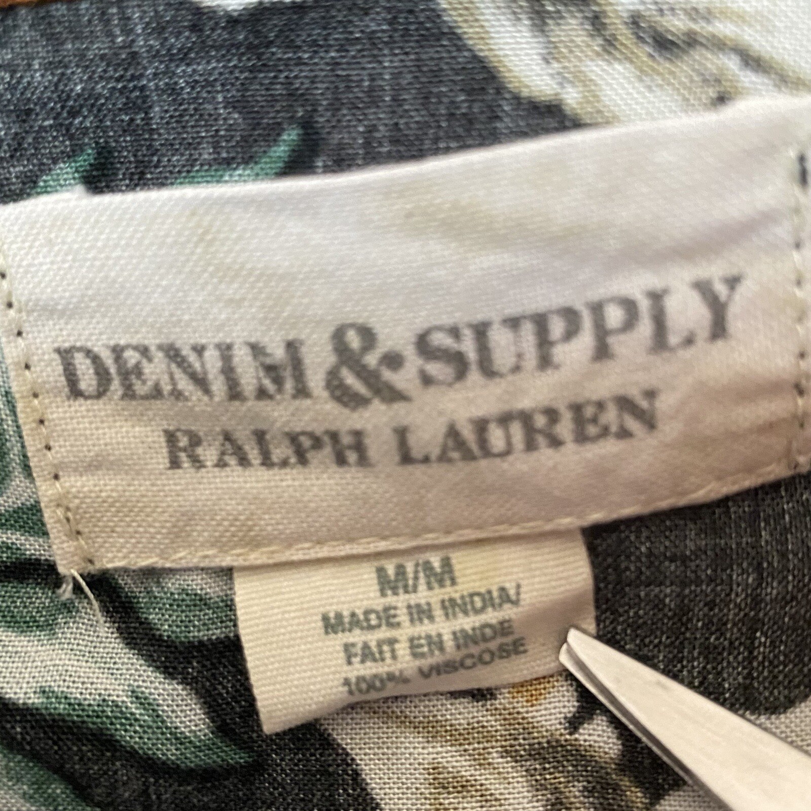 Ralph Lauren Denim Supply Top Women M Floral Hawaiian Shirt Aloha Beach Vacation