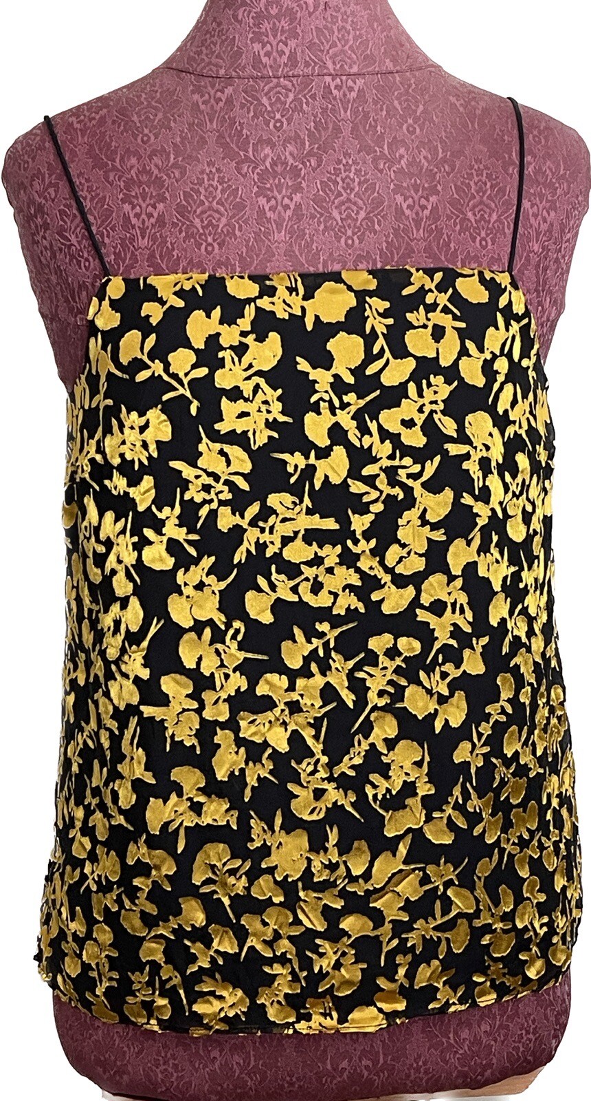 Club Monaco Women’s Cami Burnout Velvet Gold Size S Retail $119