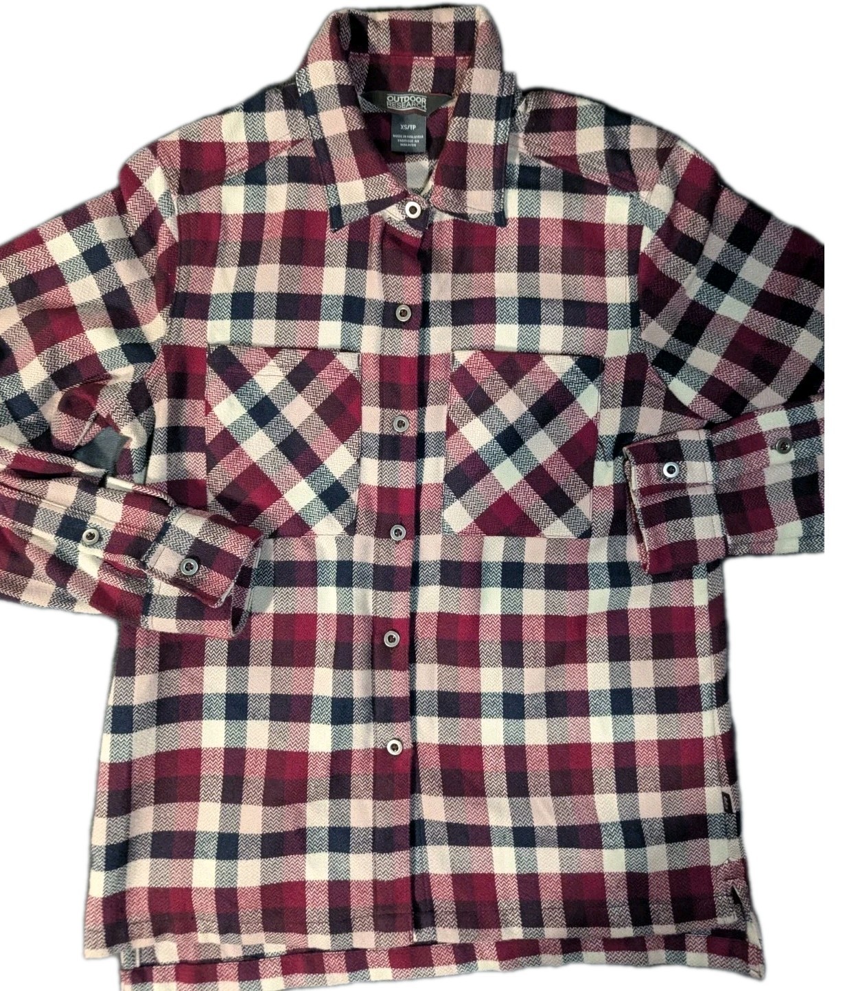 Outdoor Research Size XS Women’s Flannel Button Up Shirt – Red Blue