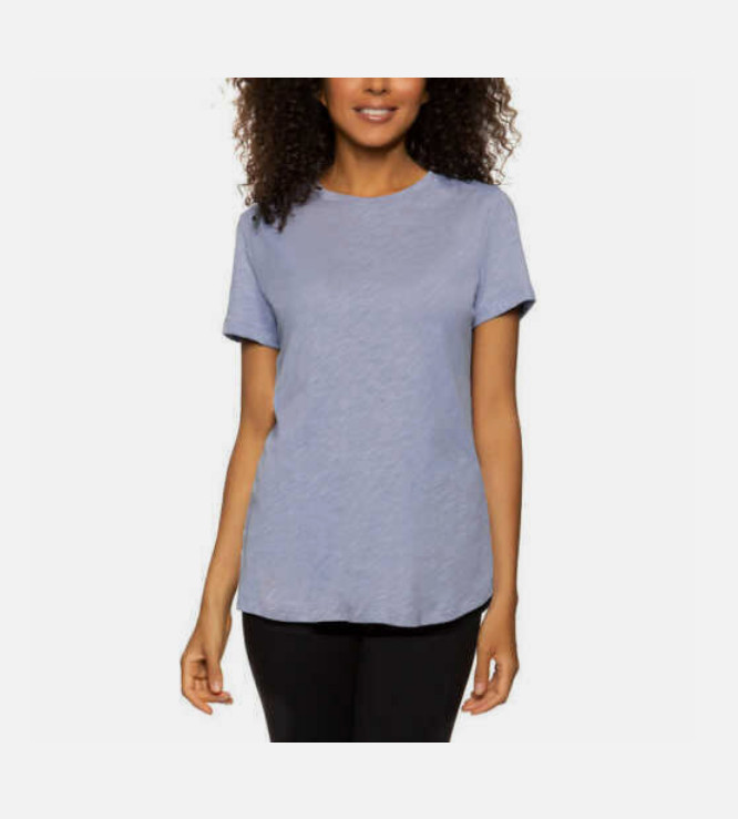 Felina Ladies’ Slub Crew Neck Short Sleeve Tee( SILVER BULLET, XXL) NWT