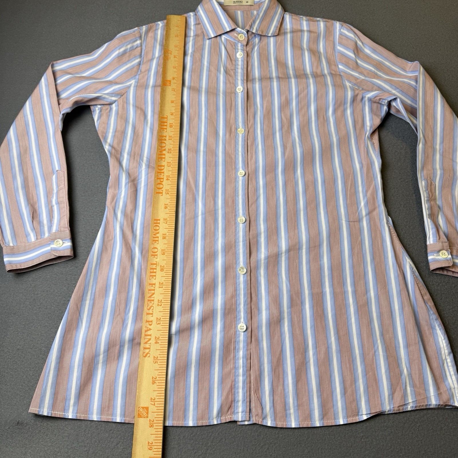 Etro Women’s fine cotton Silhouette tailored striped shirt sz 42 US M Multicolor