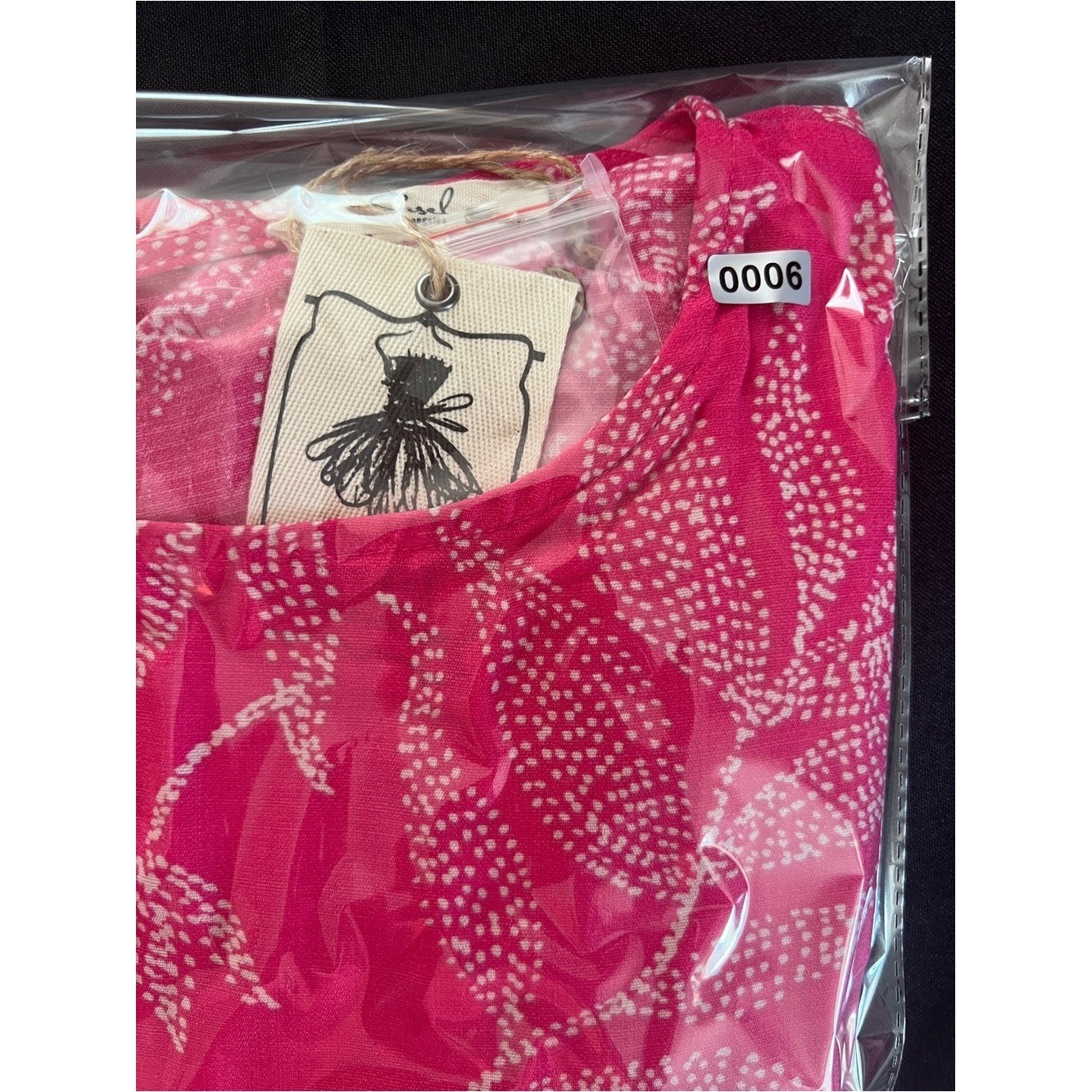 easel Hot Pink Leaf-Print Short Sleeve Tunic