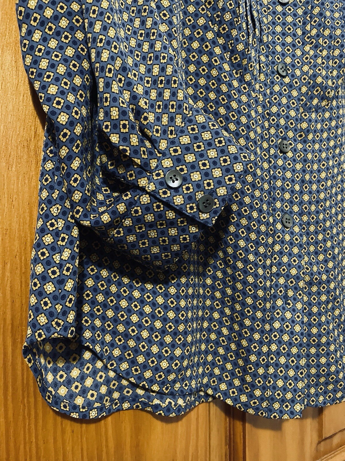 RETRO STYLE Silk Pleated Secretary Blouse Gingham Floral Shirt J McLaughlin 10