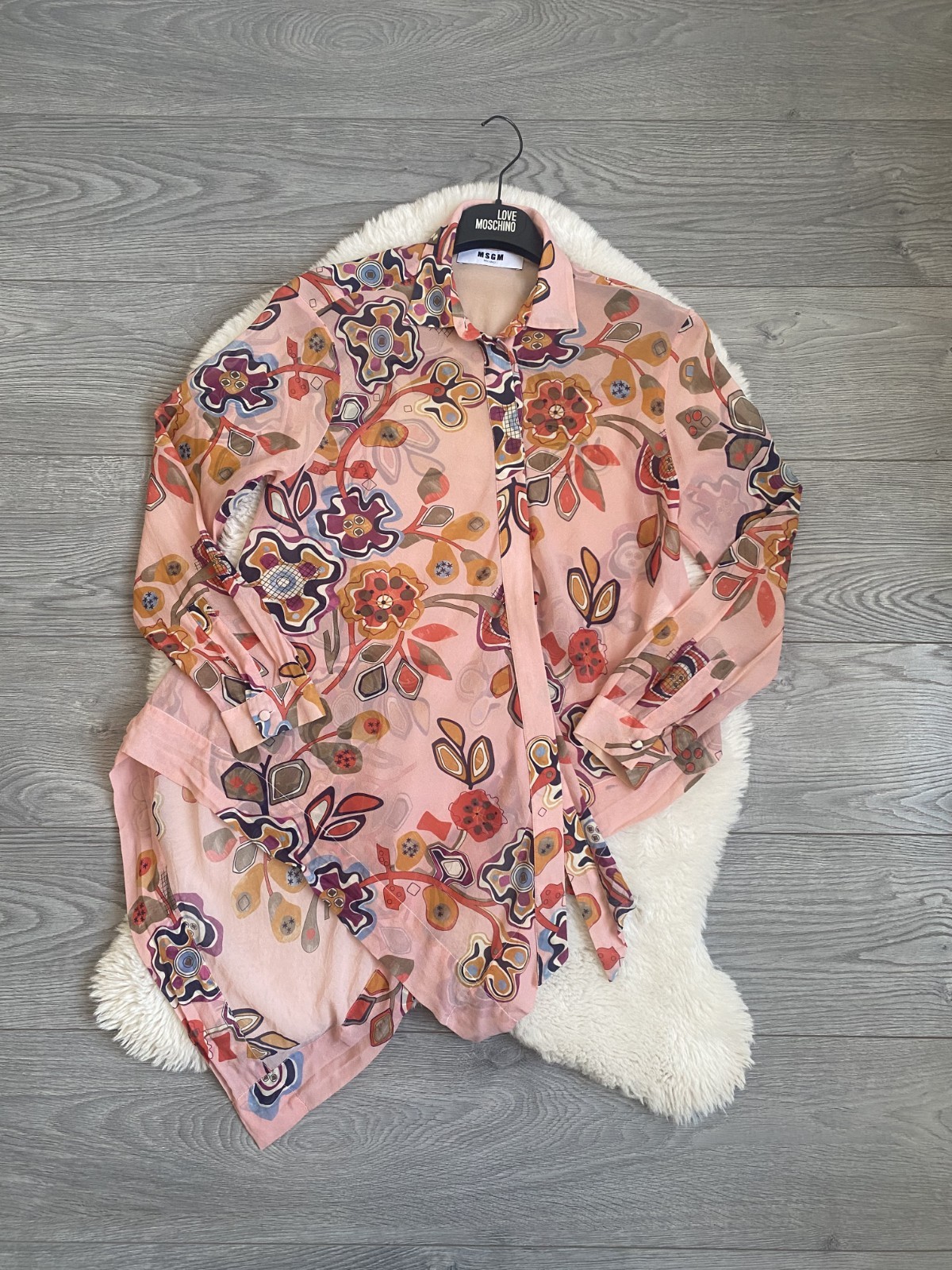 MSGM Floral Print Silk Blouse Size 40 M