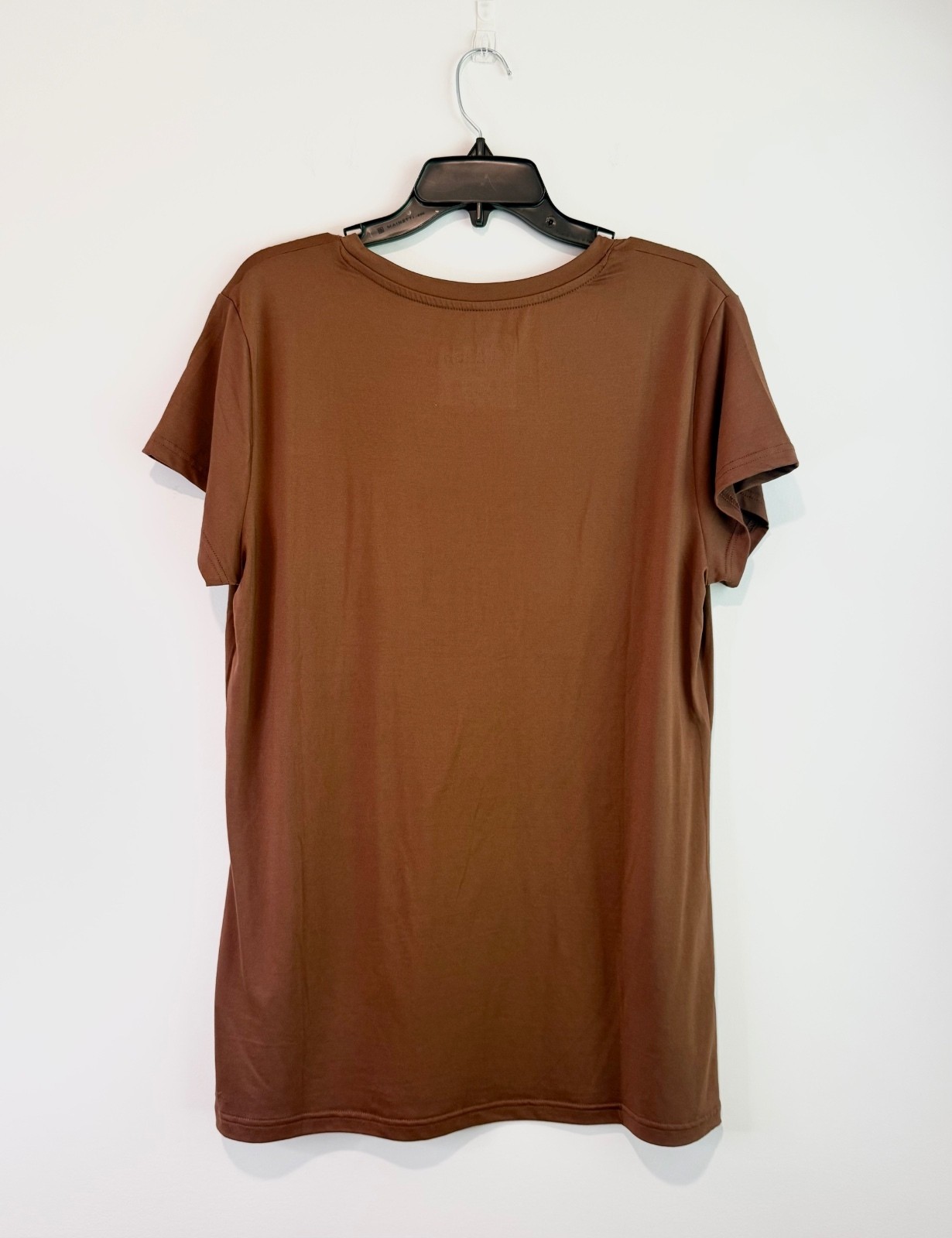 Splash Women’s Brown V-Neck Short Sleeve T-Shirt, Size 2X
