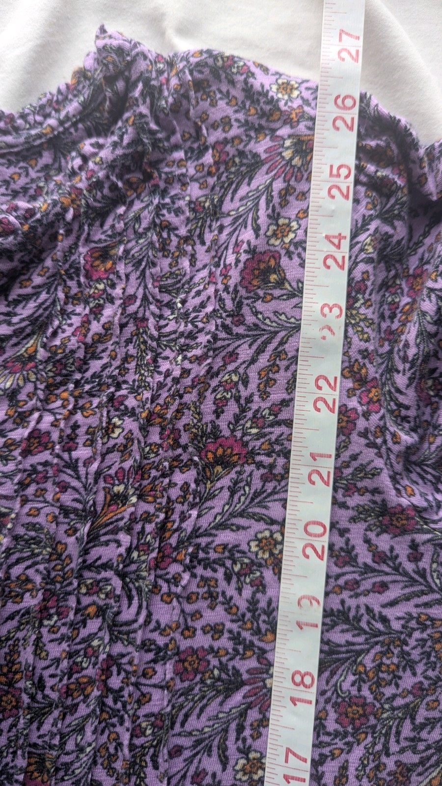 J. Jill Size Medium Ruffle Trimmed Pintucked Tunic Purple Modal Cotton Blend