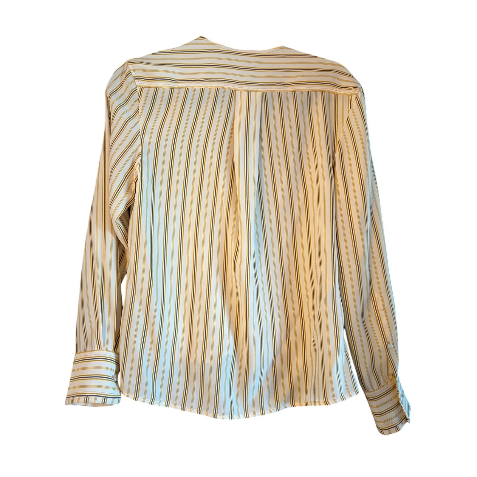 Rag & Bone Striped 100% Silk Wrap Tie Blouse Top Overhead Button V Neck NWOT