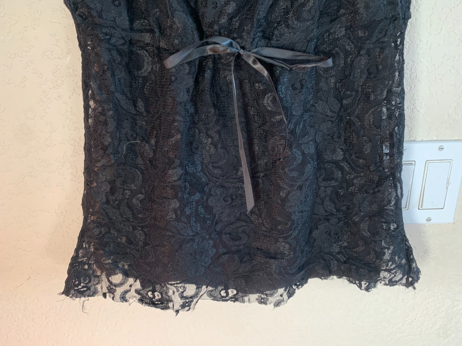 Anxiety Black Lace Lined Blouse Size M