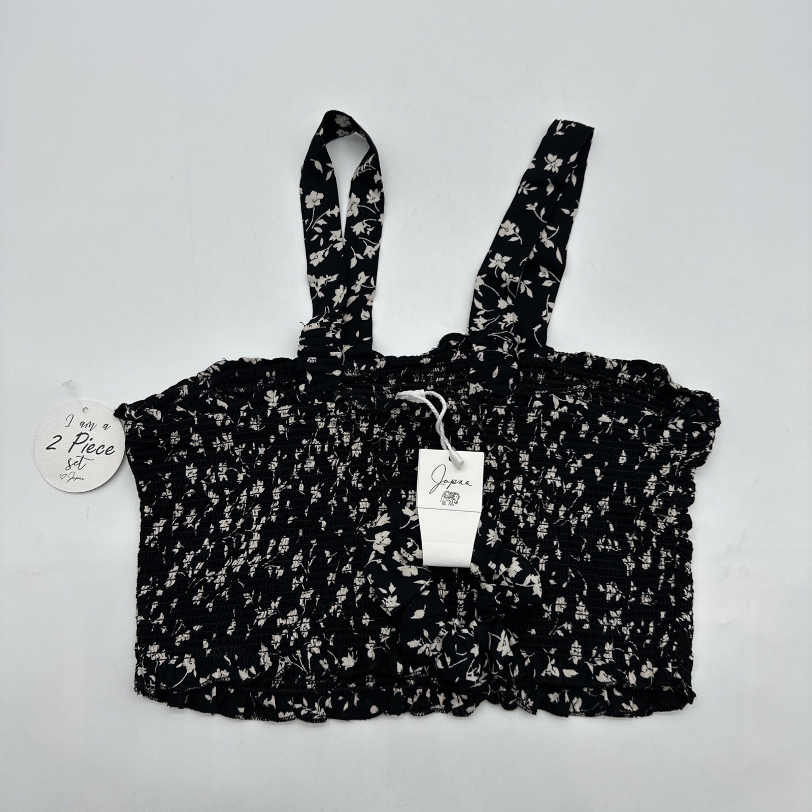 Japna Top Women S Black Floral 2 Pcs Set NWT .#36763