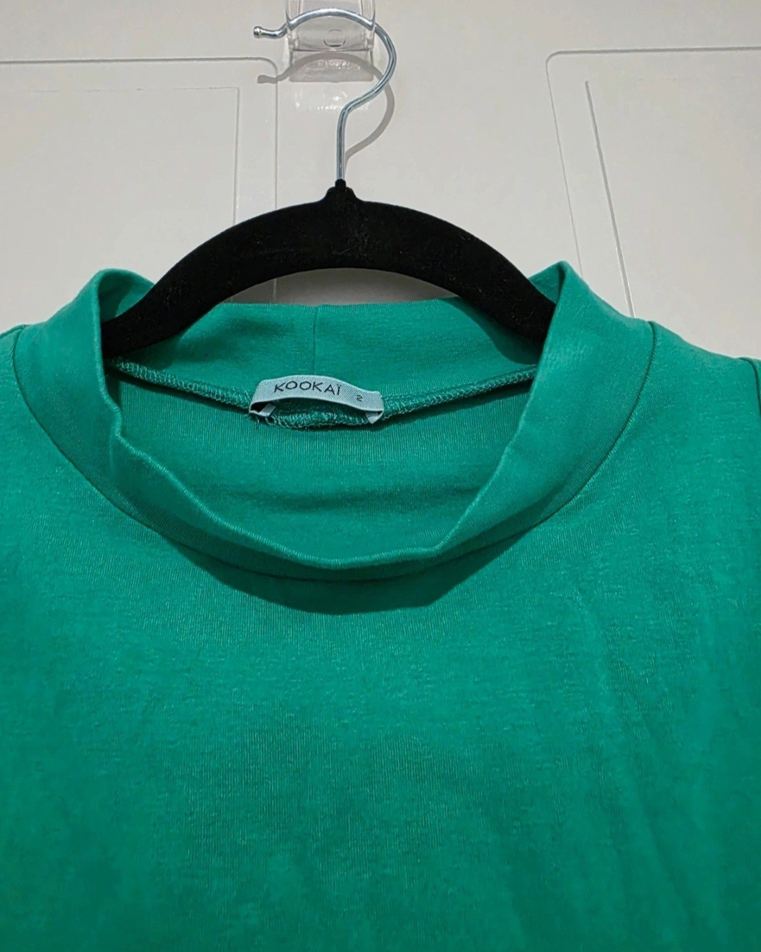 Kookai Green Solid Knit Mock Neck Sleeveless Basic Tank Top Size 2 (as is)