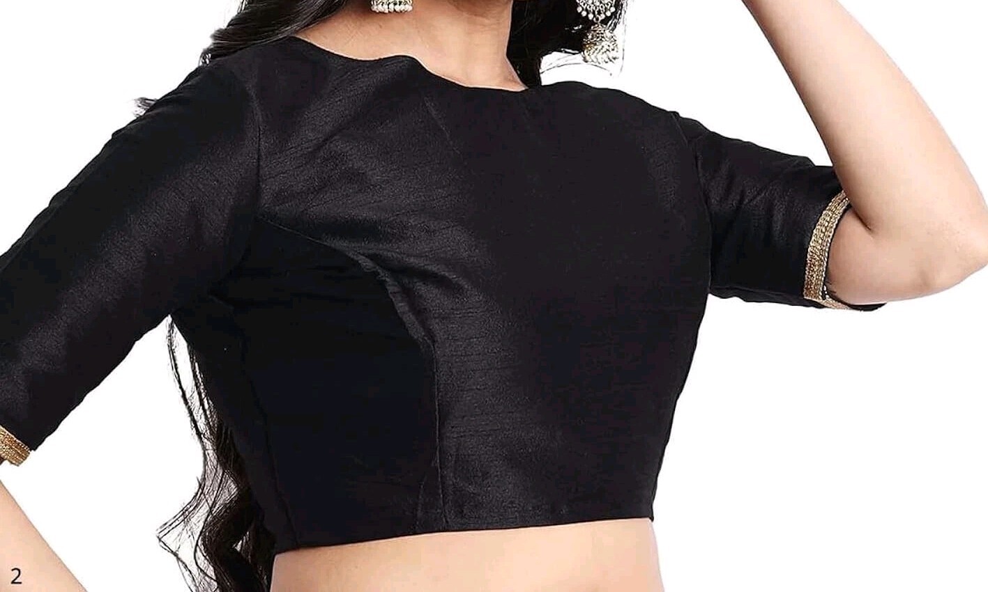 Indian Banarsi silk Boat Neck Back open party wear /House wear Saree Blouse