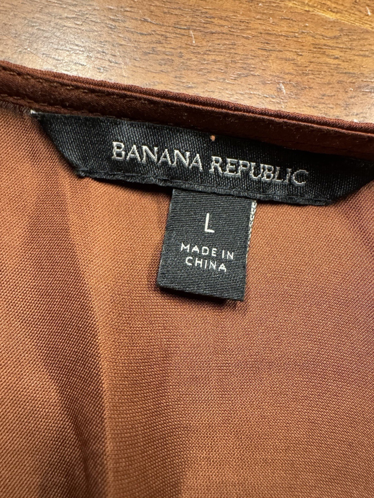 Banana Republic Womens Soft Satin Wrap Effect Blouse Sz L Long Sleeve Silky