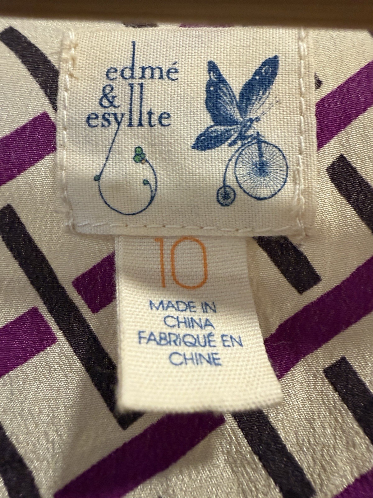 Vintage Anthropologie edmé & esyllte 100% Silk draped cap sleeve blouse 10