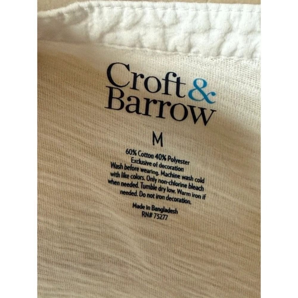 Croft & Barrow White Textured Henley Top