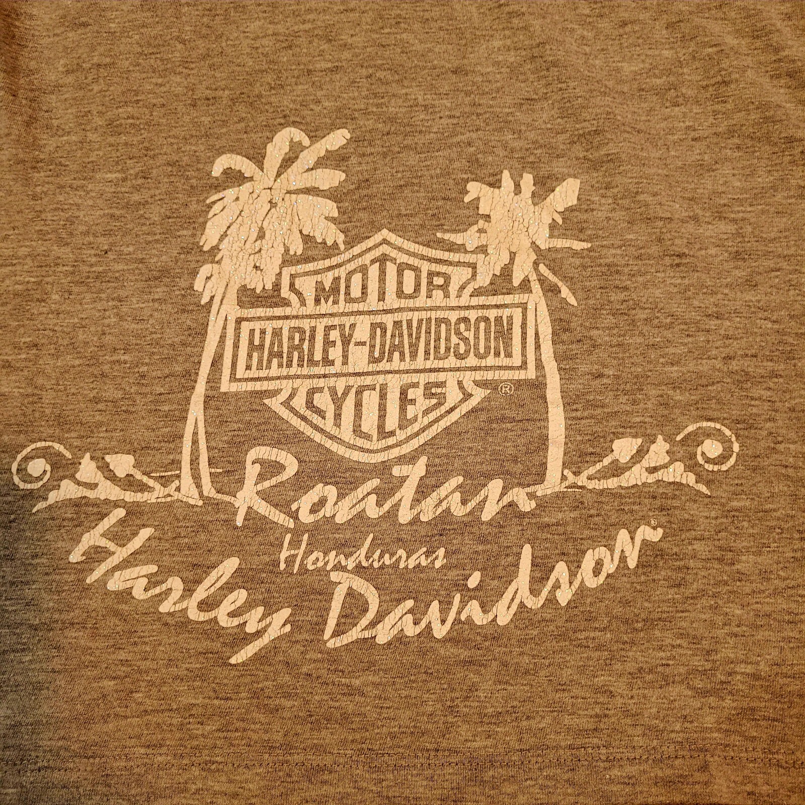 Harley Davidson Womens T Shirt, Roatan, Honduras Size Large