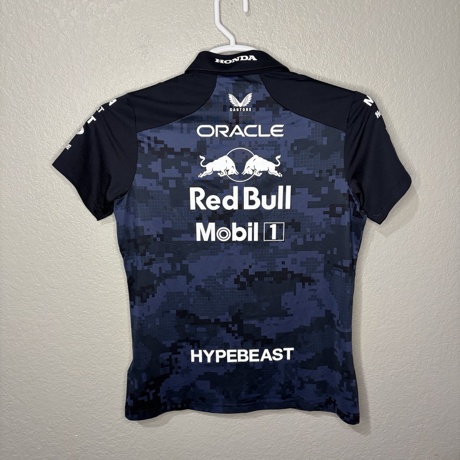 Oracle Red Bull Racing x Hypebeast Castore F1 Polo Shirt Camo Womens US 6