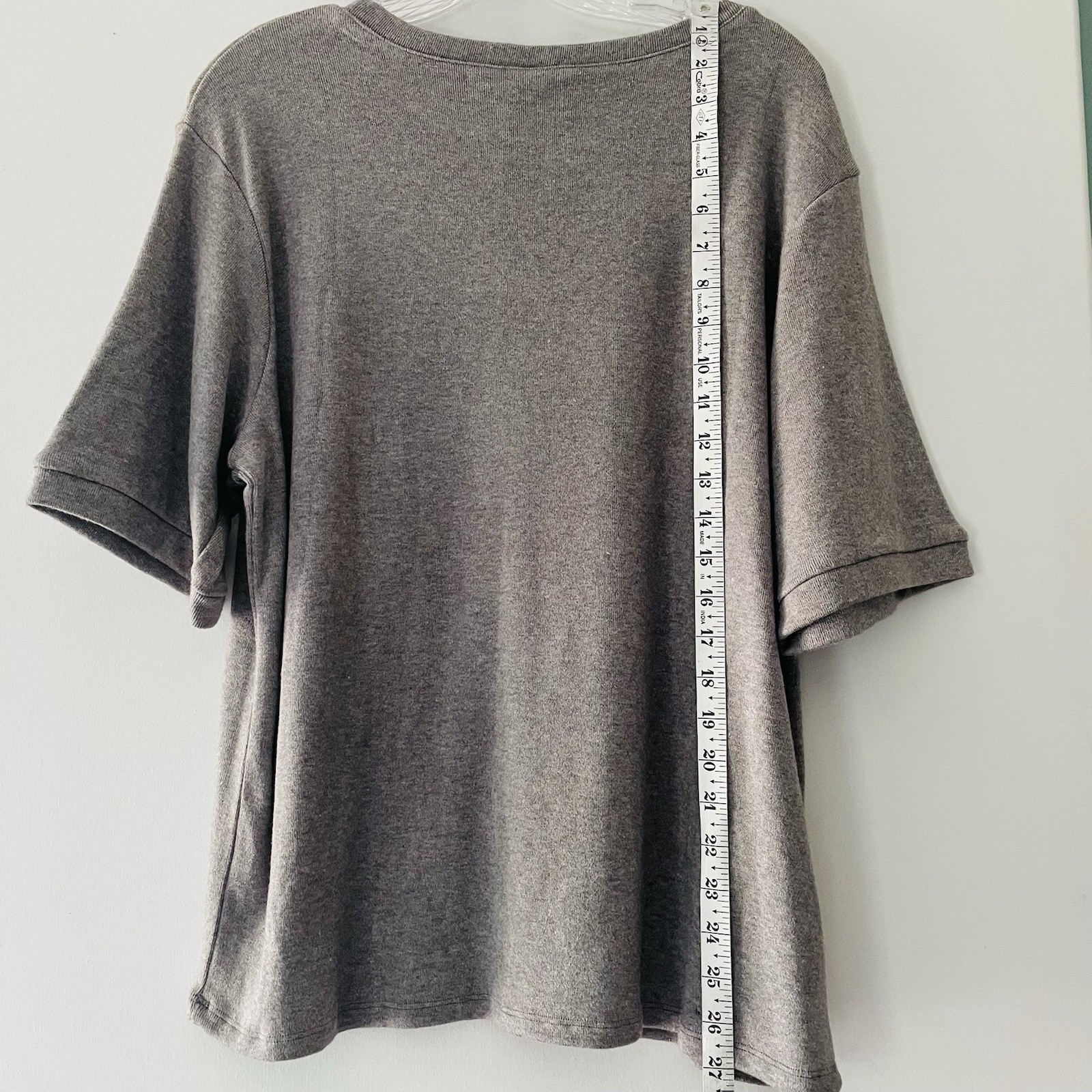 NWT! $44 GiGiO Plus Women Plus Size XL Heather Gray Textured Knit Oversized Top