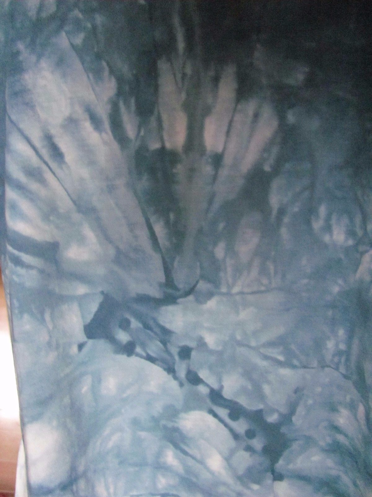 L-Love Ladies Cut-out shoulder tie dye top with fringe Tunic/Teal Cotton/Spande