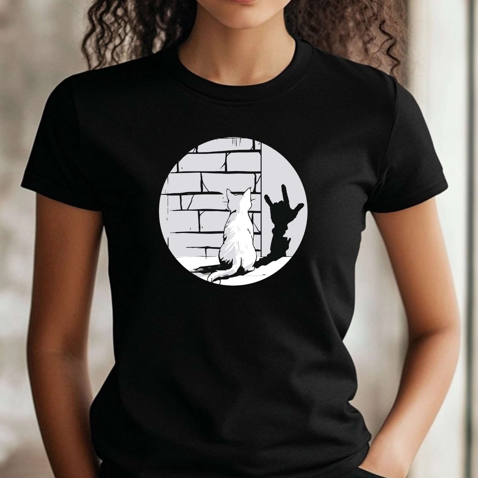 Women Funny Cats Print Cotton T-Shirt Size XS to 3XL