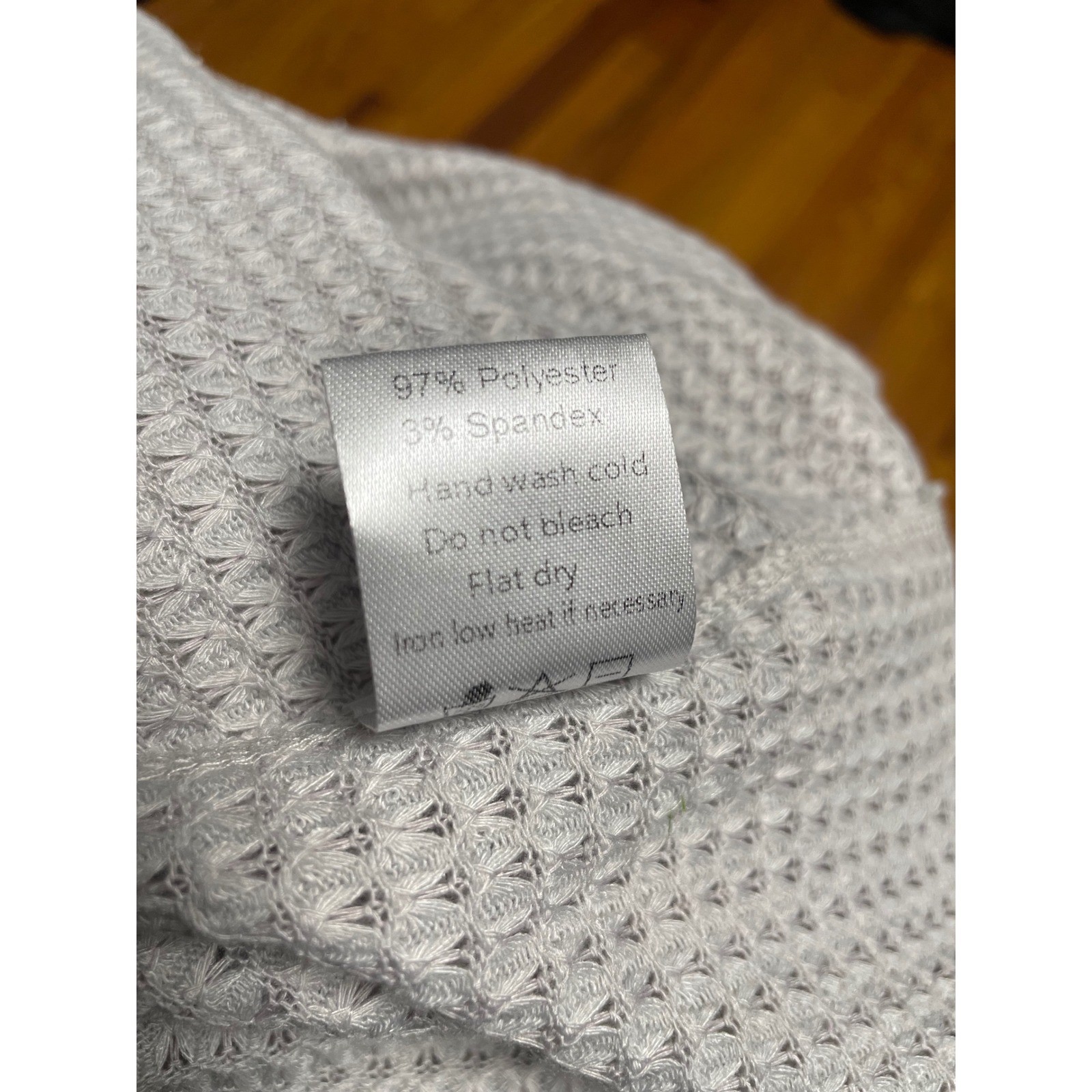 Ninexis Women’s Light Gray Waffle Knit V Neck Long Sleeve Top size XL