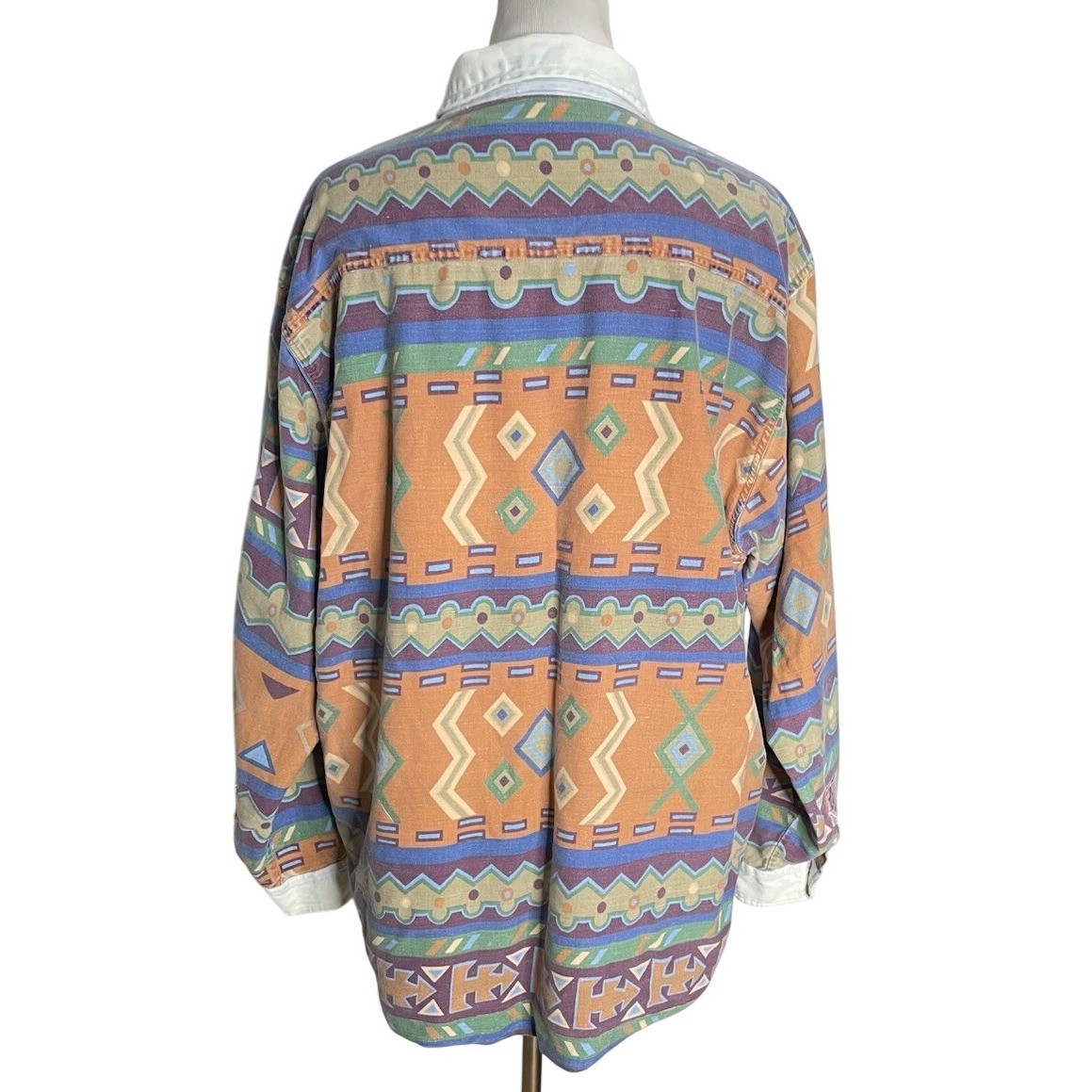 VTG 90s High Advantage Western Shirt Top Zipper Aztec Print Women Plus 22