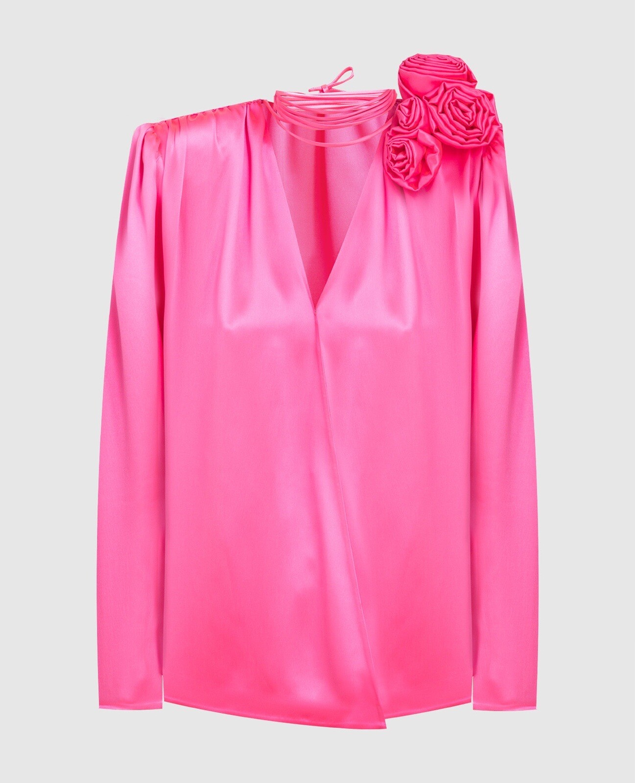 Magda Butrym Classic Flower Blouse S 38 Silk Pink