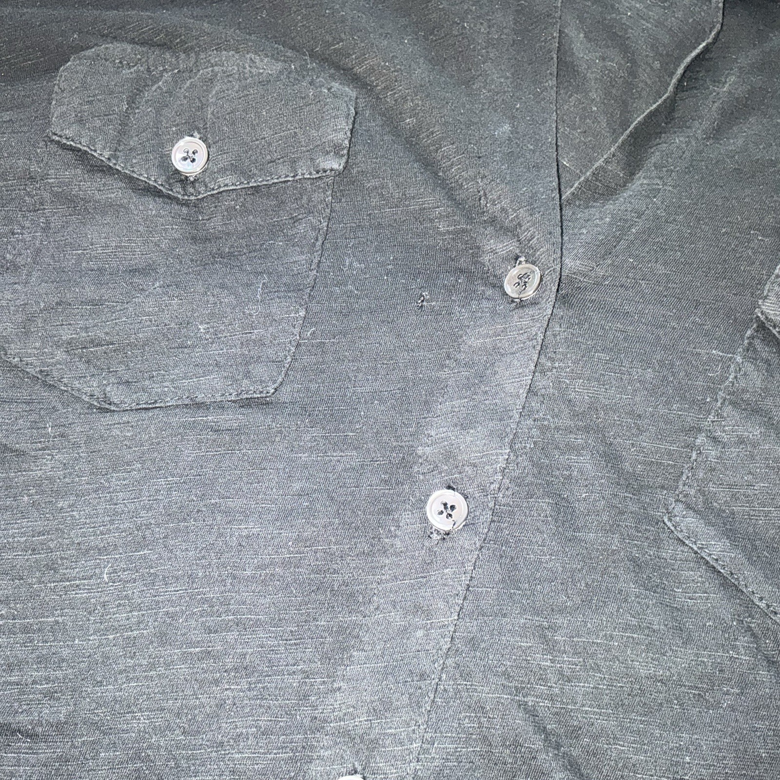 James Perse Designer Top Sz 4 XL Black Classic Mod Button Casual Versatile Shirt