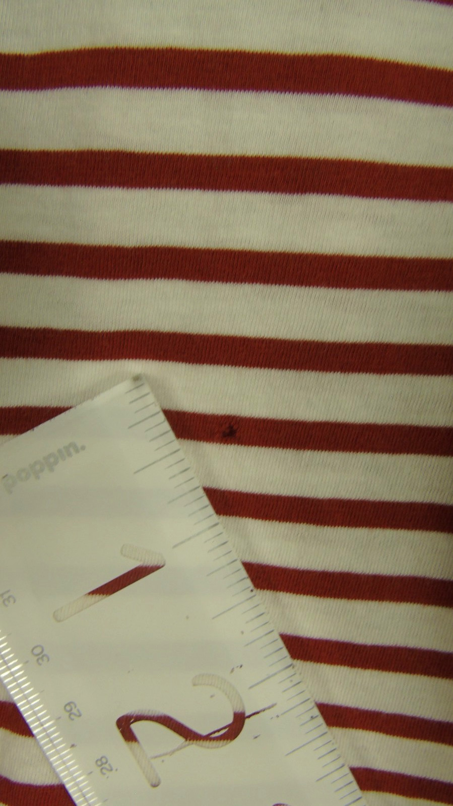 AYR The Supercool Medium Striped Cap Sleeve Top Brick Red and White Boxy *HOLE*