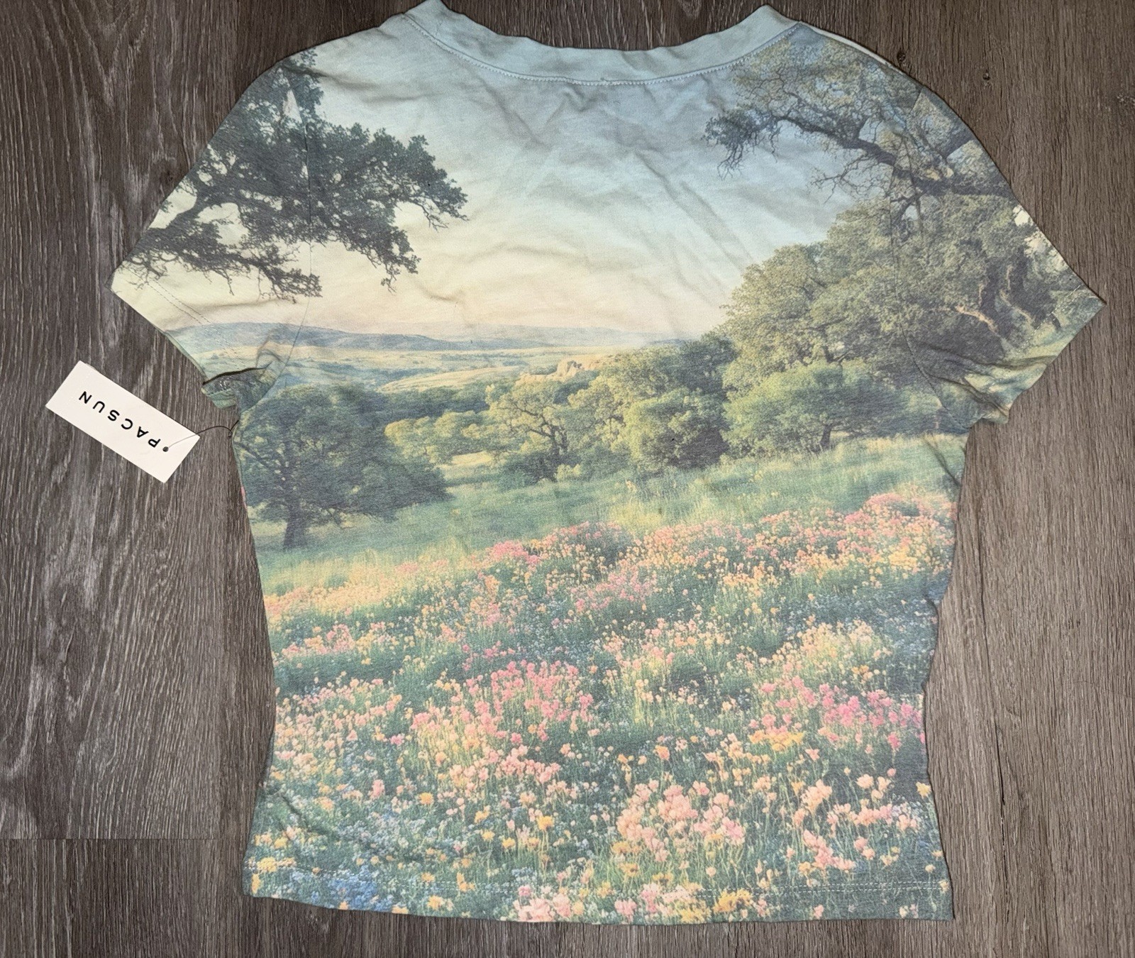 PacSun Nature Floral Graphic Print Crew Neck Short Sleeve Cotton Knit Tee M