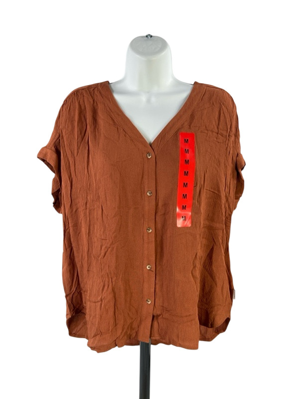 Orvis Women’s Brown Short Sleeve Button Up Shirt – M