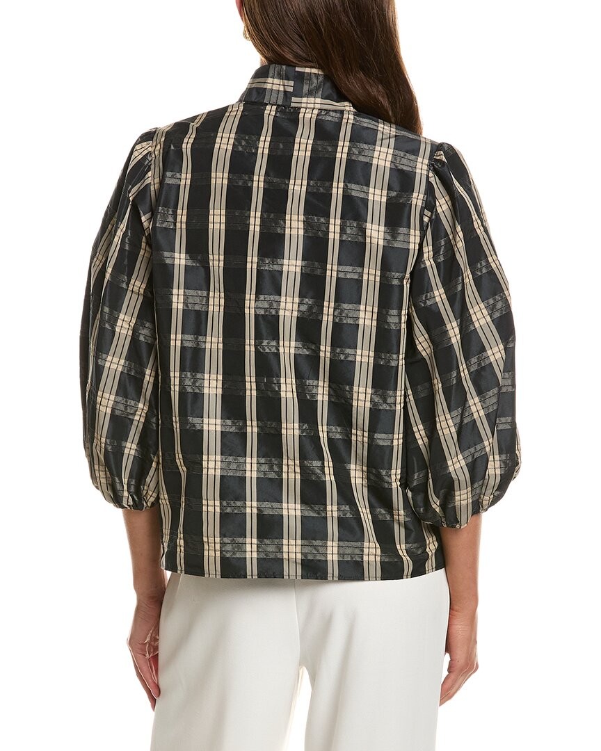 Red Valentino Plaid Puff Sleeve Top Women’s