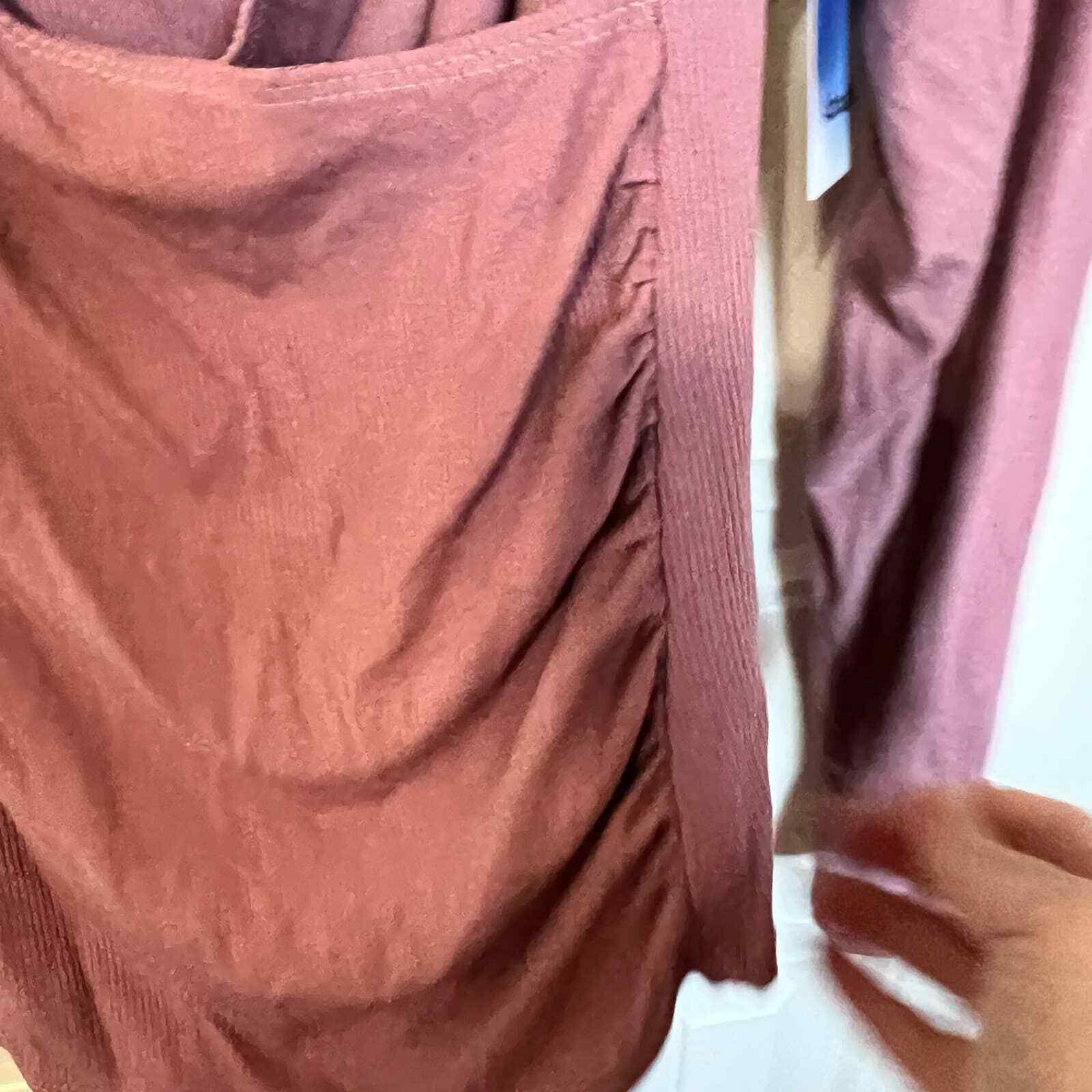 Abound Womens Top Pink Long Sleeve Faux Wrap size Large