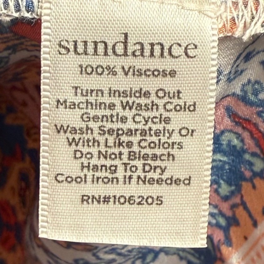 Sundance M Boho Paisley Viscose Blouse Indie Peasant Art Breezy Tribal Colorful