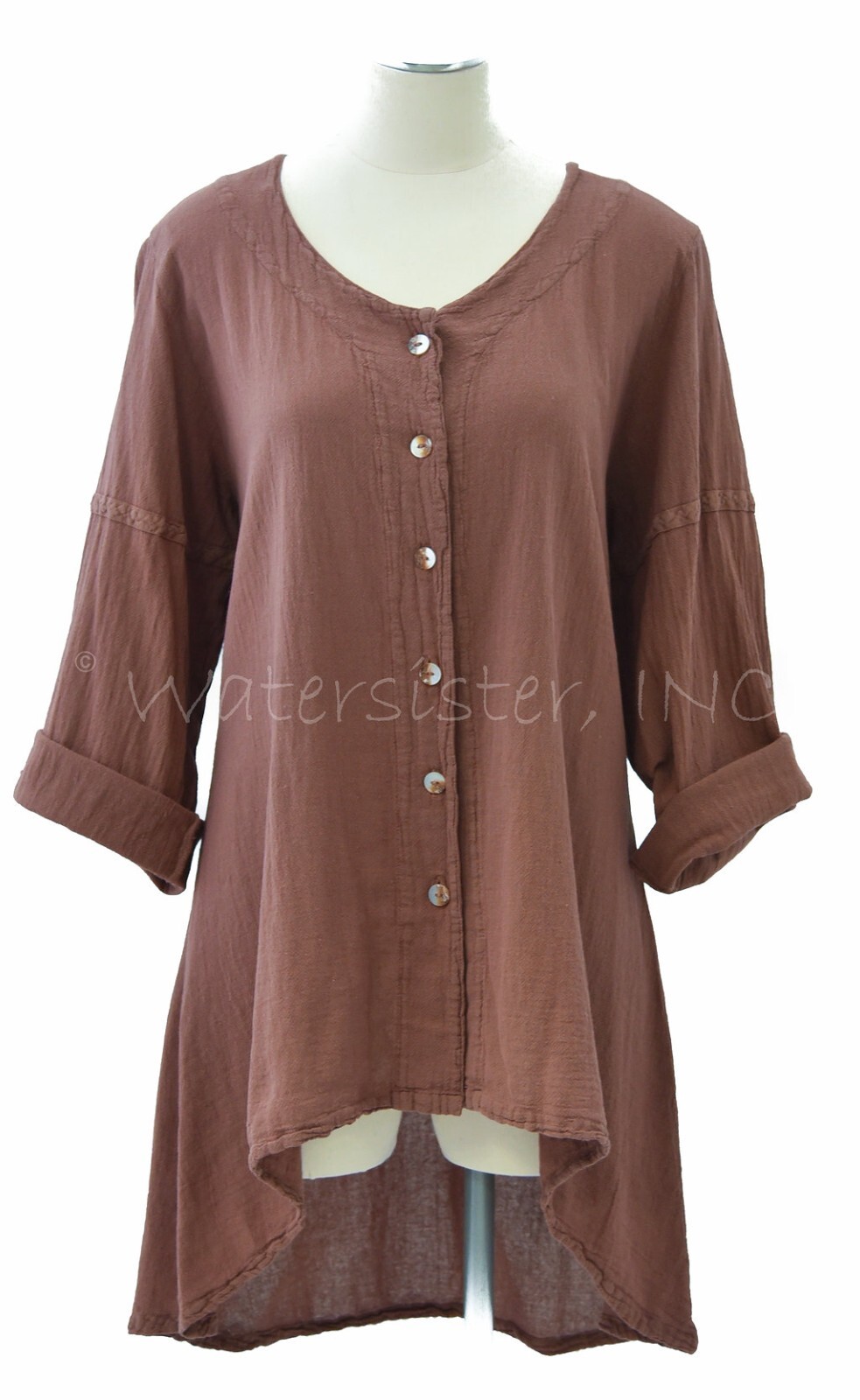 WATERSISTER Cotton Gauze PETUNIA Hi-Lo Top 1(M/L) 2(XL/1X) 3(2X) oh my COLORS