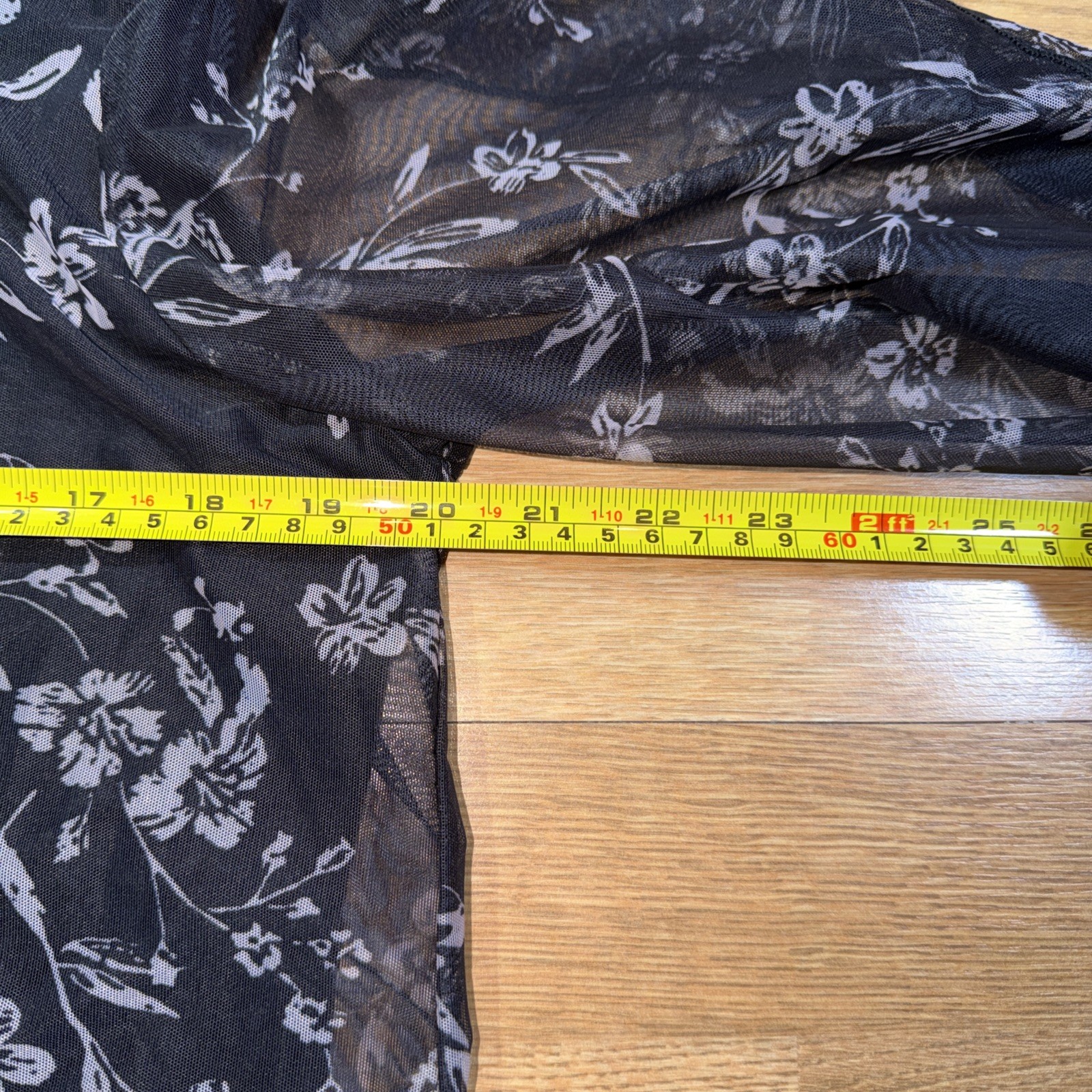 Women’s Sz XL Blouse Lagenlook Floral Sheer Overlay Flowy Lightweight