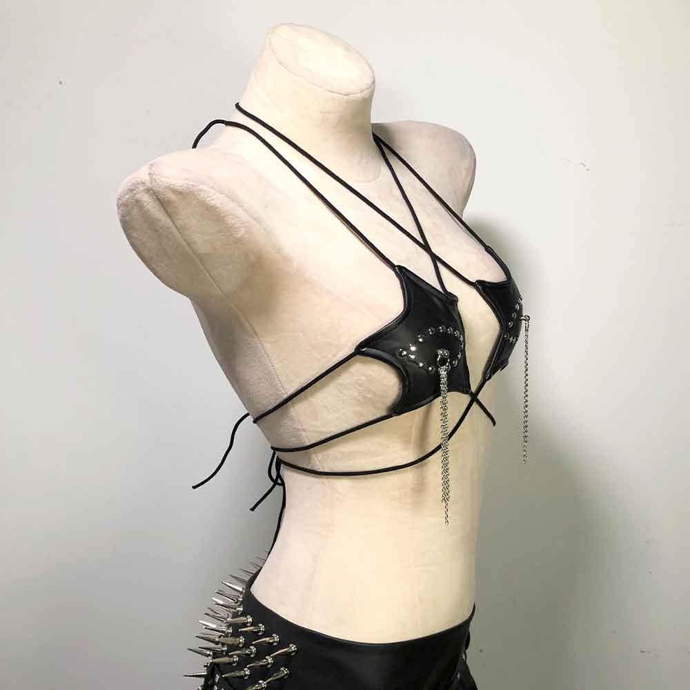 Goth Tops Punk Rock Clothes Vintage Grunge Emo Clothing Y2K Gothic Tank Spiked